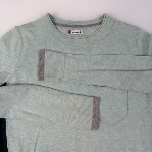 Smartwool Sz S Mint Shadow Pine Pocket Wool Blend Sweater Flaw Base Layer - Picture 8 of 9